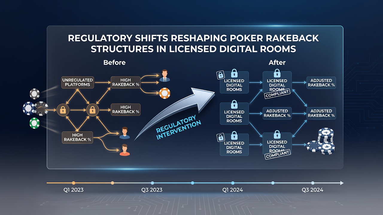 Poker players reviewing updated terms on a tablet in a licensed online gaming environment
